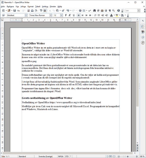 OpenOffice dokument