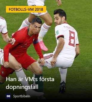 Skärmdump med bild och puffrubrik