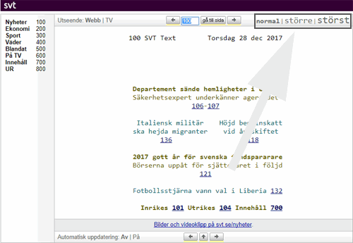 skärmdumpt SVT Text